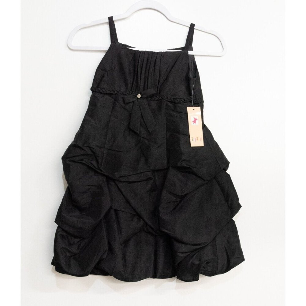 Tip top Kids Girls Black Polyester Tutu Dress Sleeveless Solid Pullover Size 8